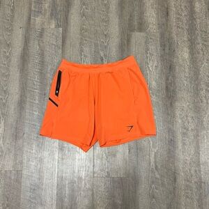 Men's Orange Athletic Shorts